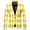1-Light Yellow734, variant on Argyle Diamond Print Blazer for Men Crisp Lapel Oktoberfest Suit Coat Halloween Party Tops,Black,Sizes M