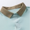 thumbnail image 6 of Rrxhxhs Golf Shirts for Men Summer Fashion Contrast Collared 2-Button Short Sleeve Leisure Thin Ice Silk Business Casual Tops,L, 6 of 7