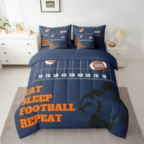 Erosebridal American Football Bed in a Bag Twin size, Vintage Rugby Bed Set, Soccer Sports Decor, Reversible