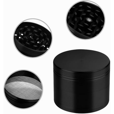 GPCT [Stainless Steel] Herb Spice Grinder. 4.9 CM Tall, 4 Pieces, 3 Chambers, Pollen Catcher, Stive Scraper Included [Durable] Zinc Alloy Magnetic Top - (Best 3 Piece Grinder)