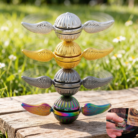 Metal Orb Ball Fidget Spinner Stress Ball Anti-Anxiety Stress Relief Focus Meditation EDC Fingertip Gyro Ball Flying Orb Ball Toys Fidget Spinners for Adults Desk