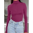 thumbnail image 6 of Trendy Queen Women's Turtleneck Long Sleeve Shirts Fall Fashion Basic Thermal Underwear Tops Winter Clothes, 6 of 13