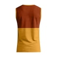 thumbnail image 5 of Men's Two-Tone V-Neck Sleeveless Pocket Tank Top, Casual Gym & Daily Wear Sleeveless Shirt Ginger 2XL, 5 of 5