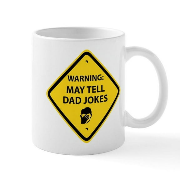 CafePress - WARNING: DAD JOKES - 11 oz Ceramic Mug - Novelty Coffee Tea Cup