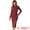 Dark Red, variant on DARING DIVA Casual Bodycon Long Sleeve Midi Dress XS Dark Red