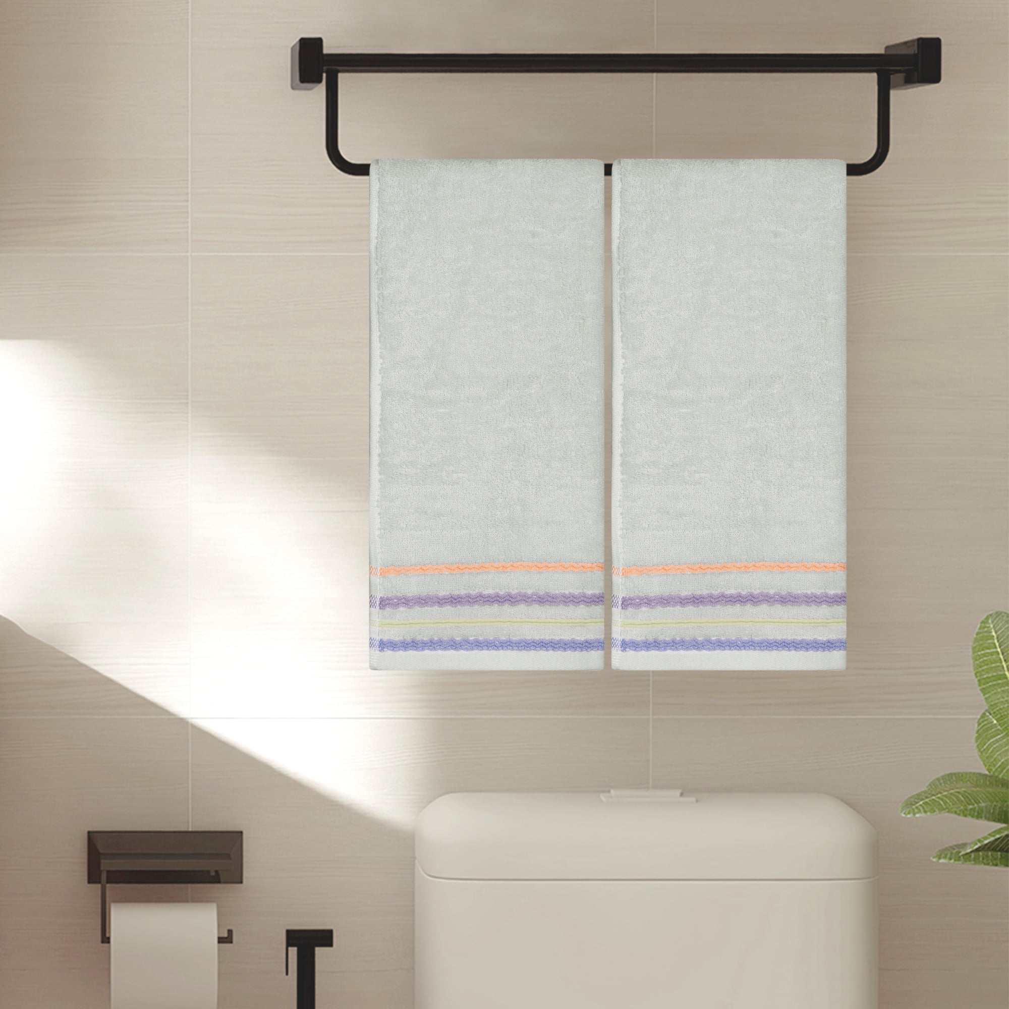 Unique Bargains 4 Pcs Hand Towels Quick Drying Towel Light Grey 13" x 30"