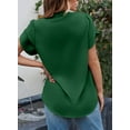 thumbnail image 4 of Chase Secret Blouses for Women Dressy Casual Summer V Neck Short Petal Sleeve Chiffon Shirt Tops, 4 of 9