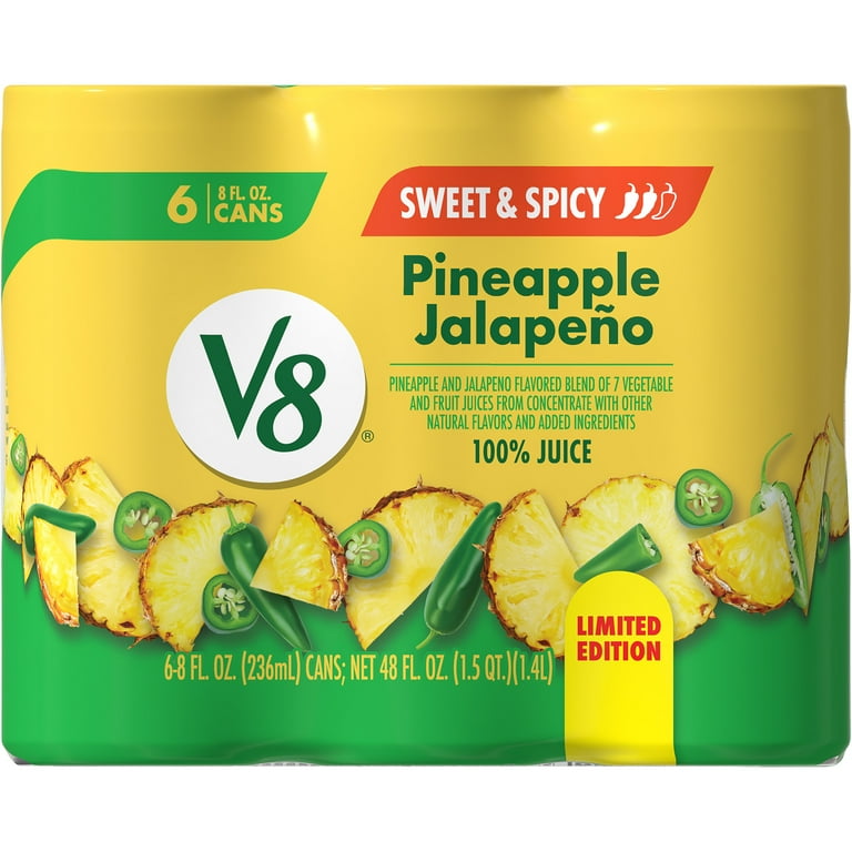 V8 Pineapple Jalapeno 100% Fruit and Vegetable Juice, 8 fl oz Can