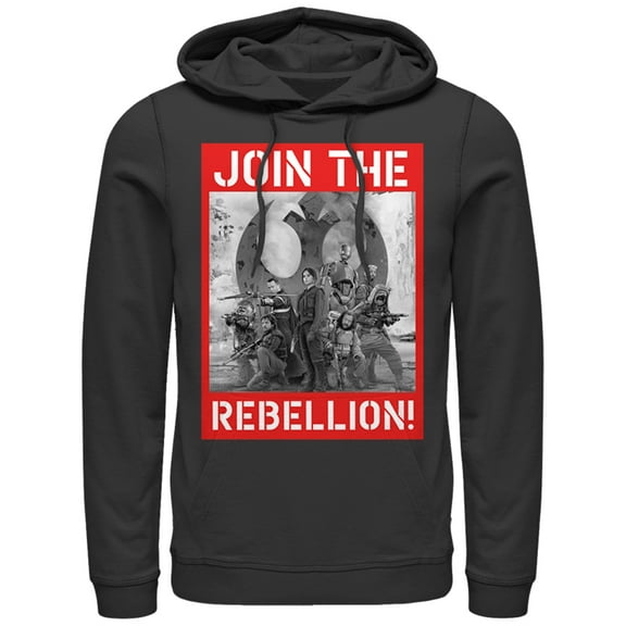 Men's Star Wars Rogue One Join the Rebellion Poster  Pull Over Hoodie Black X Large