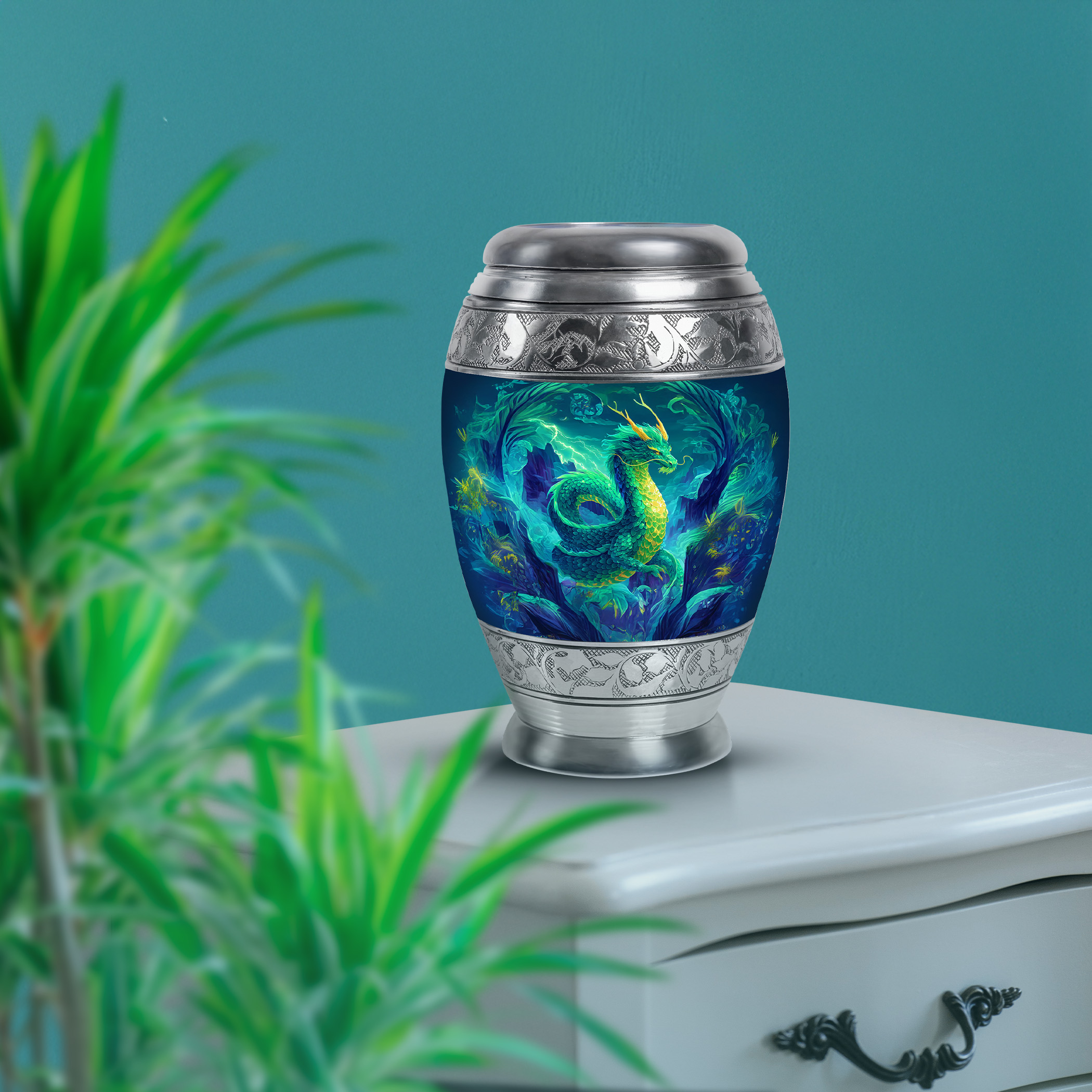SABURIAL Dragon Urn - Keepsake Funeral Urn For Ashes Man - Little Urns For Human Ashes Adult Female Mom - Combo Of 10 Inch & 3 Inch - Large Decorative Urns