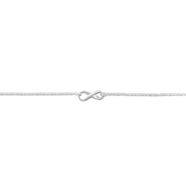 Infinity Anklet Bracelet Anklet Stelring Silver Adjustable Length, 11-inch Infinity Anklet Bracelet Anklet Stelring Silver Adjustable Length, 11-inch