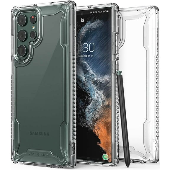 VRS DESIGN Phone Case for Galaxy S22 Ultra, [Terra Guard Crystal] Clear Case with Non-Slip Grip