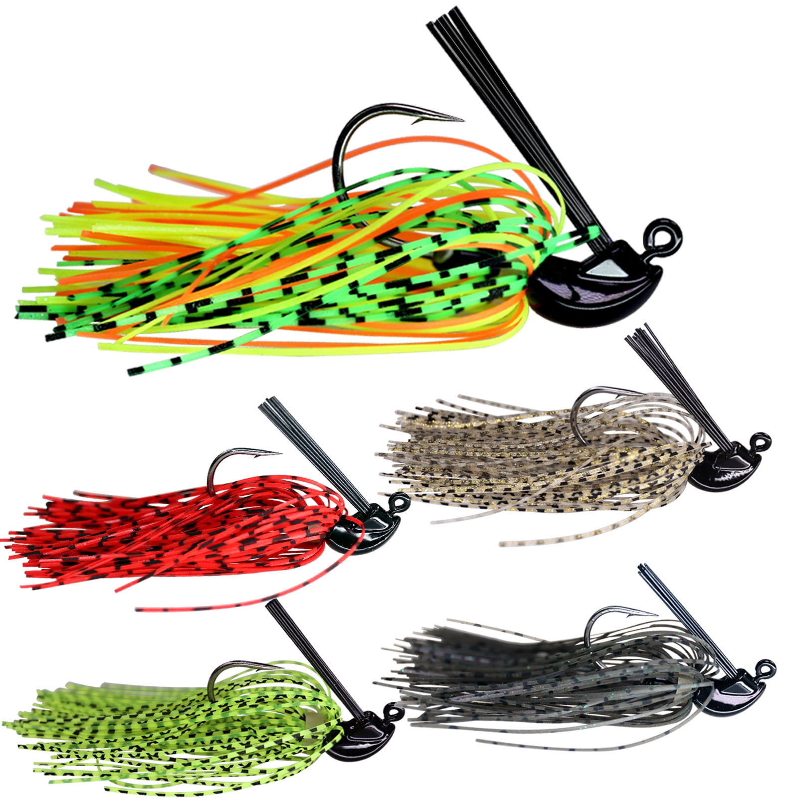 50 Strands Swim Bass Jig Fishing Lures Premium Silicone Assorted Color Fishing Skirted Lures