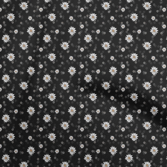oneOone Polyester Lycra Black Fabric Florals Diy Clothing Quilting Fabric Print Fabric By Yard 56 Inch Wide