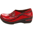 thumbnail image 3 of Womens Closed-Back Hand-Painted Leather Clogs - Red - European Size 38, 3 of 7