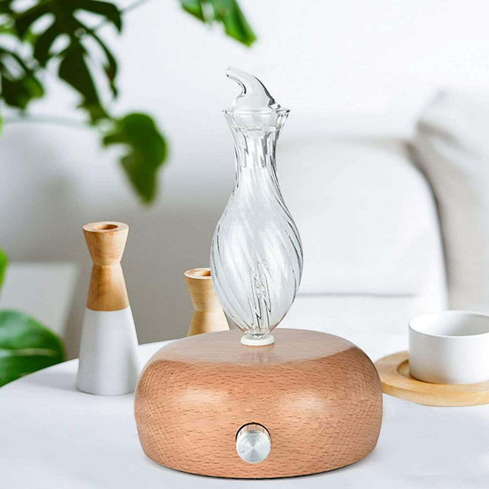 Essential Oil Nebulizer Diffuser Wood and Glass Aromatherapy Diffuser