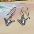 thumbnail image 3 of Unique Hawaiian 3D Hang Loose Shaka Earring, Sterling Silver 3D Hang Loose Dangle Earring, E4142A Valentine Birthday Gift, Island Jewelry, 3 of 8