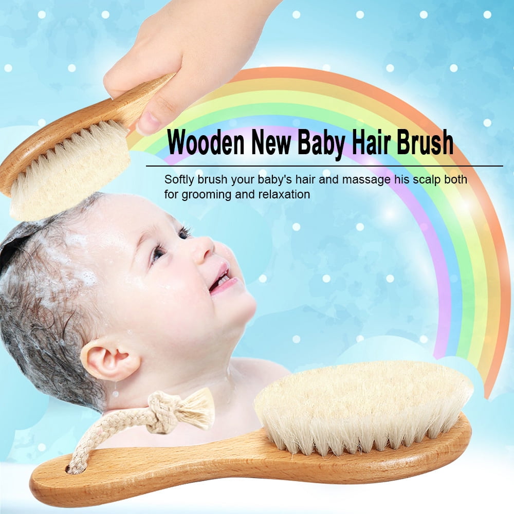 Brosse A Cheveux En Bois Pour Bebe Nouveau Ne Peigne A Cheveux Pour Bebe Laine Douce Cuir Chevelu Massage Bebe Berceau Cap Soin Brosse A Cheveux Walmart Canada