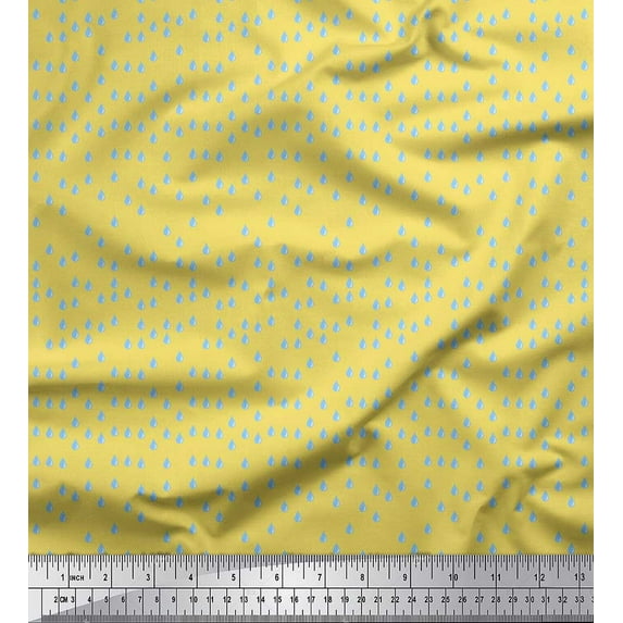 Soimoi Georgette Viscose Fabric Raindrop Shirting Print Fabric by Yard 42 Inch Wide