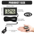 thumbnail image 2 of Digital Fridge Thermometer 4 Pcs Mini Thermometer Fridge Temperature with External Probe for Freezer Refrigerator Aquarium LCD Display -50℃ to +110℃ Range ±10℃ Accuracy Black, 2 of 5