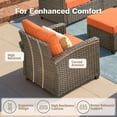 thumbnail image 6 of Vcatnet Outdoor Patio Furniture Sets with 54" Fire Pit 7 Pieces All Weather Sectional Sofa PE Rattan Wicker High Back Conversation Set with Ottoman,Orange Red, 6 of 9
