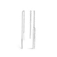thumbnail image 3 of 10K White Gold 1/10 Cttw Diamond Threader Earrings, 3 of 6