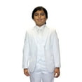 thumbnail image 2 of B-100 White 5pc Suit Shirt, Bowtie & Vest For Kids By Alberto Nardoni Brand Designer, 2 of 3