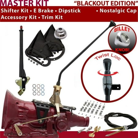 American Shifter C6 Shifter Kit Black 16 in. E Brake Cable Clamp Trim Kit Dipstick for F232A
