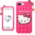 thumbnail image 1 of Rose Cat para iPhone 6 Plus/6s Plus/7 Plus/8 Plus Funda de silicona Diseño de dibujos animados Divertido Lindo Único Fidget Cool Kawaii Fundas divertidas para niños y niñas, 1 of 4