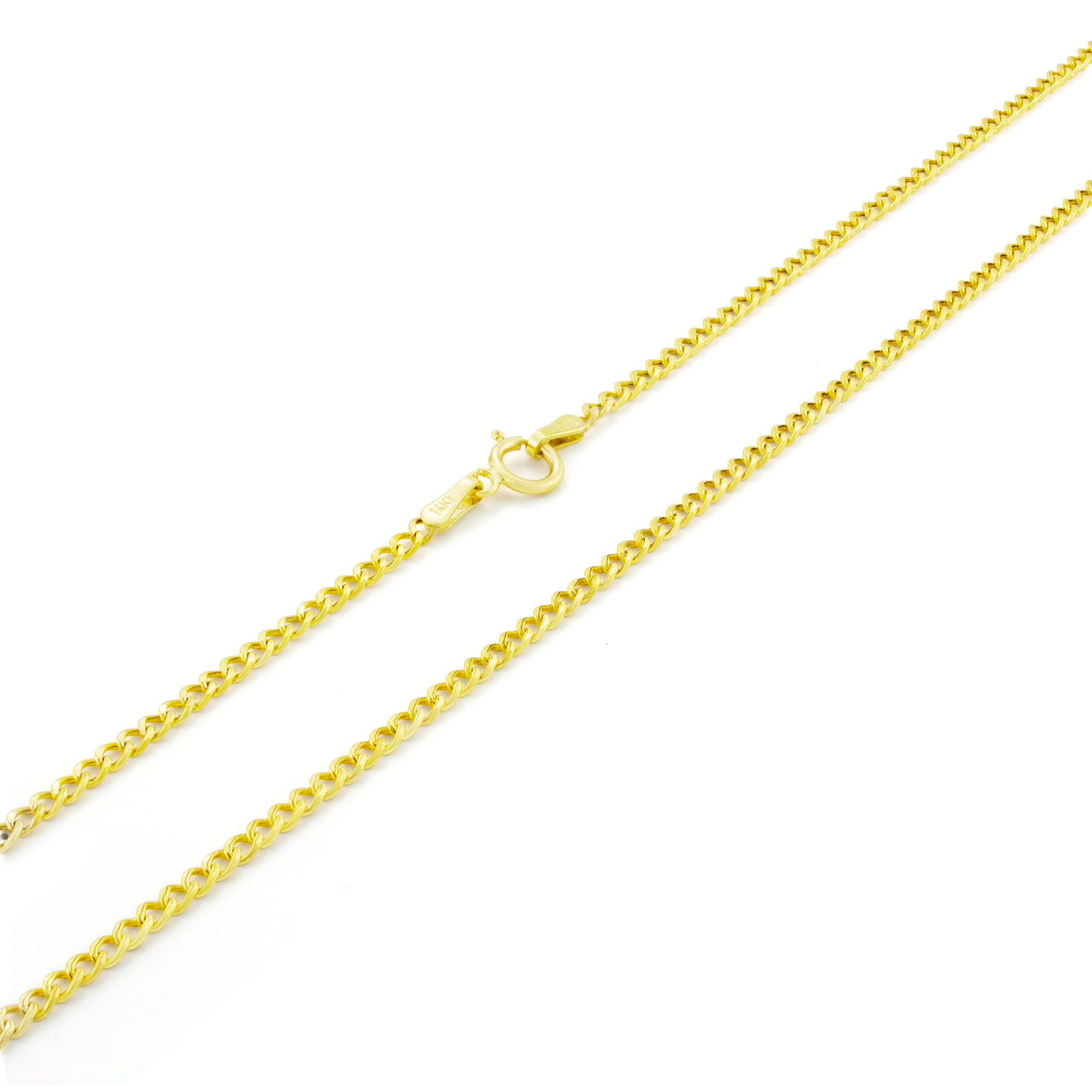 Wellingsale 14k Yellow Gold Solid 2.1mm Classic Rolo Chain Necklace