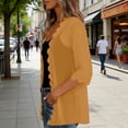 thumbnail image 6 of Turilly Womens Casual Lace Trim Chiffon Open Front Cardigans 3/4 Sleeve Lightweight Layering Shrug, 6 of 6