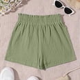 thumbnail image 4 of Byoo Little Girl's Frayed Ripped Denim Shorts Casual Shorts Street Bottoms,Green, 4 of 6
