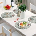thumbnail image 3 of 15 Inch Round Grid Plate Mats Heat Non-Slip Resistant PVC Placemats for Kitchen Dining Table Decor Deer and Cardinals Pattern 4PCS, 3 of 5