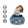 thumbnail image 2 of Nautical Storage Toy Bag Chair, Abstract Pattern Sea Shells Sea Horse Corals Fish Rob Globe Maps Wavy Ocean, Stuffed Animal Organizer Washable Bag, Large Size, Blue Multicolor, by Ambesonne, 2 of 3