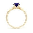 thumbnail image 2 of ANGARA Natural Solitaire Round Tanzanite Tapered Shank Ring in 14K Yellow Gold for Women (Size-6mm) | December Birthstone, Birthday, Anniversary, Jewelry Gift for Women | Natural Tanzanite Ring, 2 of 9