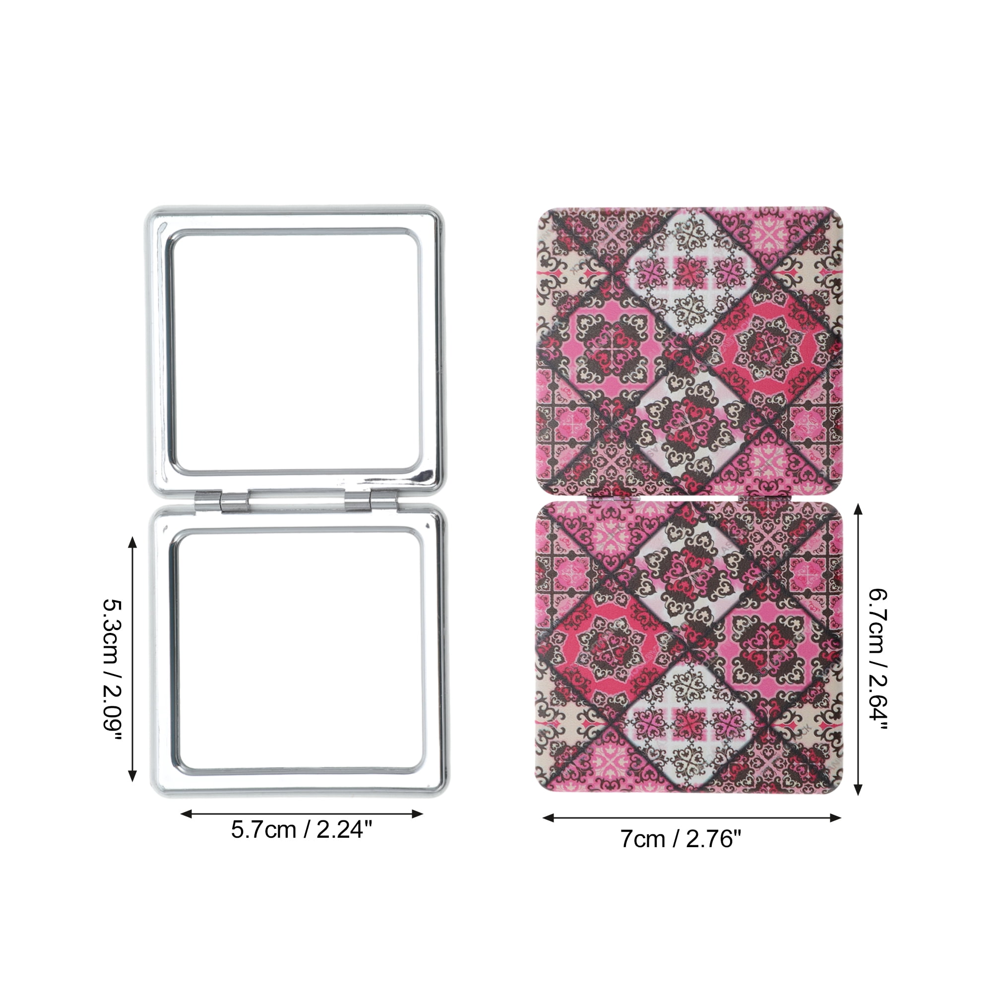 Unique Bargains 1 Pc European Pattern Makeup Mirror for Travel Vacation