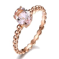 1.00 Carat Solitaire Morganite Gemstone Engagement Ring in Rose Gold
