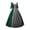 Green, variant on Vintage Square Neck Dress for Women Gothic Cake Skirt Flounce Lace Short Sleeve Party Cocktail Elegant Princess Dress, Pink XXL