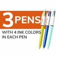 thumbnail image 3 of 4-Color Multi-Color Ballpoint Pen, Retractable, Medium 1 mm, Assorted Ink and Barrel Colors, 3/Pack | Bundle of 10, 3 of 7