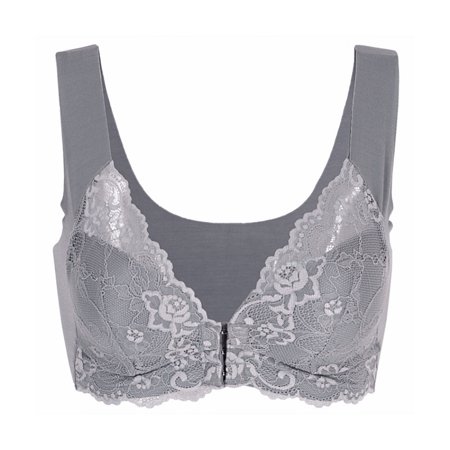 

Spdoo Plus Size Bra for Womens Full Coverage Floral Lace Padded Bra Gray 6XL