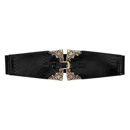 OUNONA Women Corset Waist Strap Metal Leather Buckle Belt Costume Belt Ladies Waist Corset