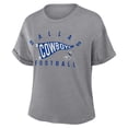 thumbnail image 2 of Women's Fanatics Heather Gray Dallas Cowboys Pennant Wave Tribute Tri-Blend Boxy T-Shirt, 2 of 3