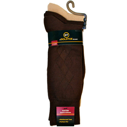 GT by Goldtoe Men's Rayon Texture Dress Socks, 3-Pack - Walmart.com