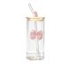 thumbnail image 2 of Vaso de agua de vidrio con tapa y pajita | Vaso con decoración de mariposa desmontable | Vaso reutilizable para café y bebidas frías, 2 of 6