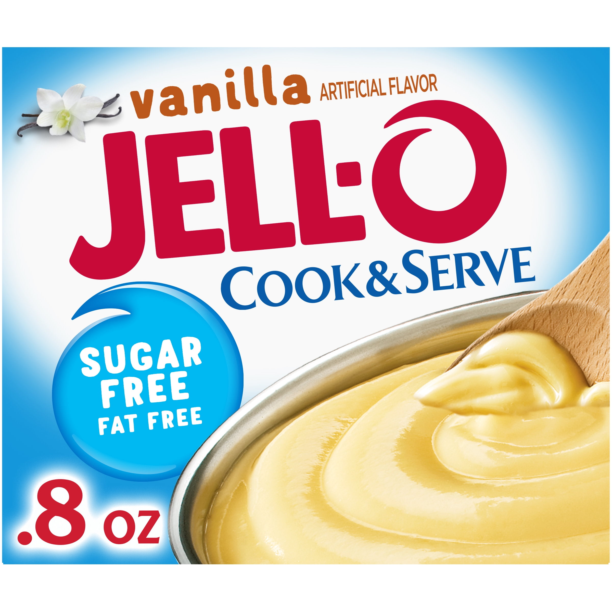 Jell-O Cook & Serve Vanilla Sugar Free & Fat Free Pudding & Pie Filling Mix, 0.8 oz Box