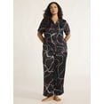thumbnail image 4 of Joyspun Women’s Satin Top and Pants Pajama Set, 2-Piece, Sizes XS-3X, 4 of 6