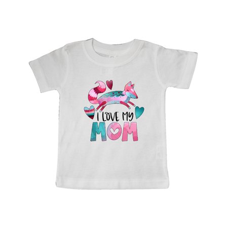 

Inktastic I Love My Mom Pink and Blue Fox with Hearts Gift Baby Boy or Baby Girl T-Shirt