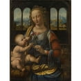 thumbnail image 2 of Leonardo da Vinci 12x14 Black Ornate Wood Framed Double Matted Museum Art Print Titled: Madonna of the Carnation (circa 1475), 2 of 5
