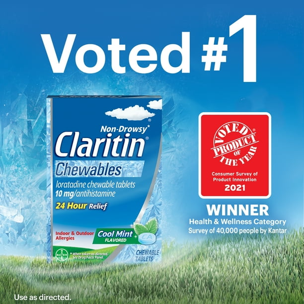 Claritin Allergy Medicine, Antihistamine, Cool Mint Chewable, 8 Ct