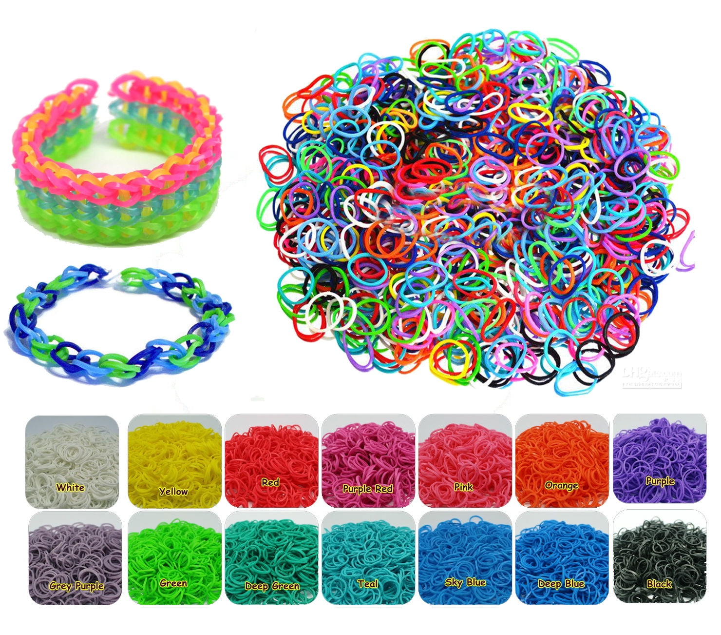 Colorful Loom Bands Set 600/Candy Color Greek Bracelets Making Kit